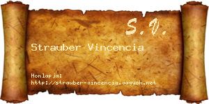 Strauber Vincencia névjegykártya